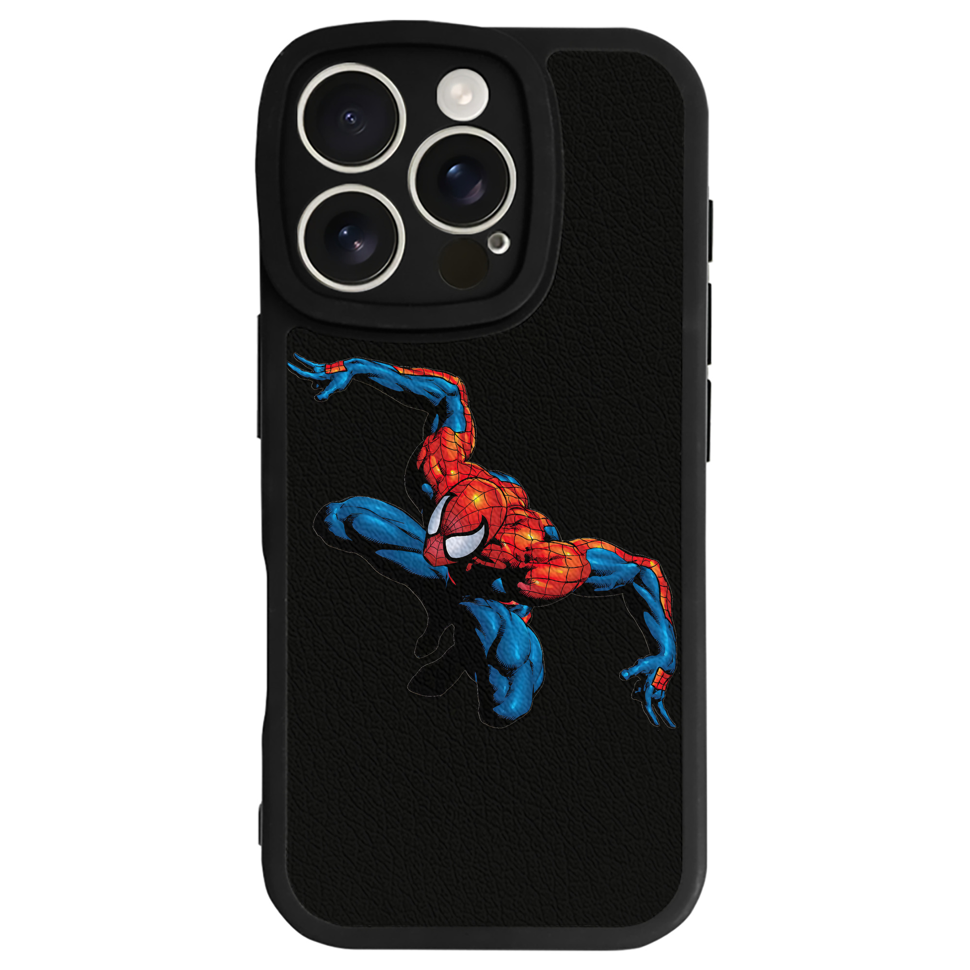 （画像用） Spider Man スパイダーマン 【iPhone 16シリーズ対応】シリコンスマホケース（レザー調） 材質：シリコン